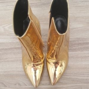Gold Retro Ankle Boots